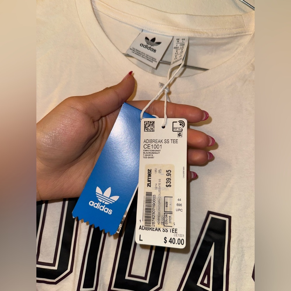 Adidas Originals Chevron Striped Short Sleeve T-Shirt - Picture 12 of 16